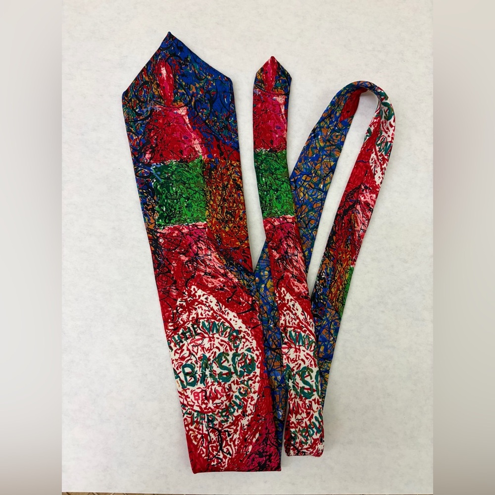Tobacco Neck Tie, 100% Silk,  Like New